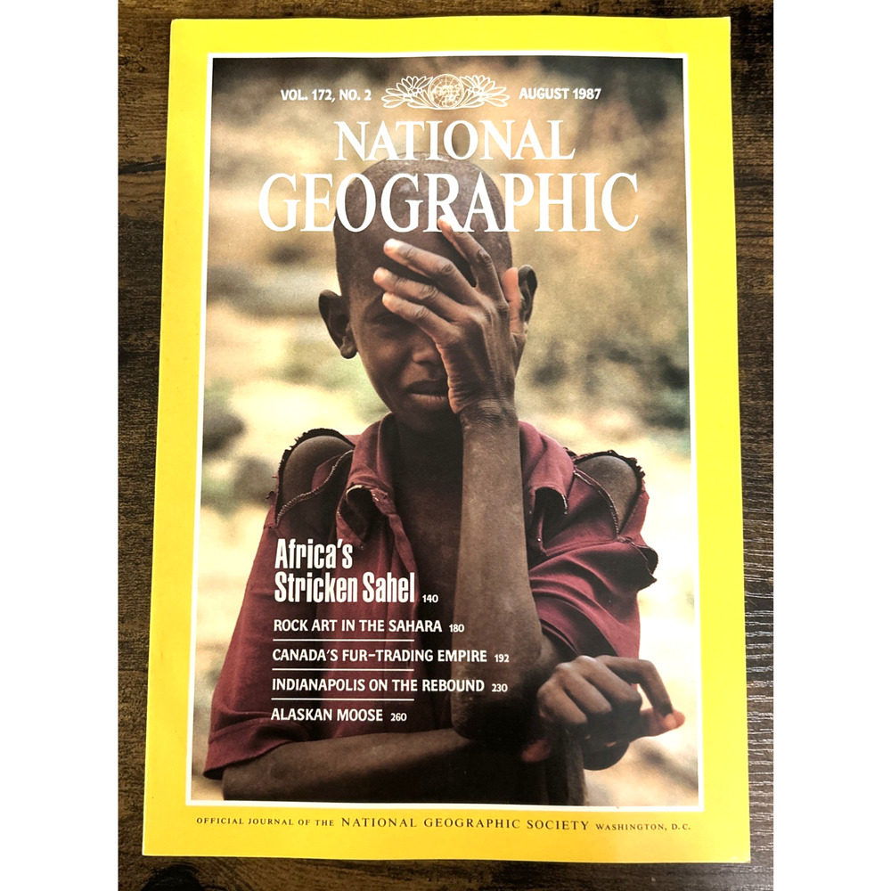 National Geographic Magazine August 1987 Sahel Sahara Fur Trading Moose